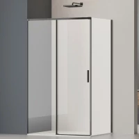 Душевой уголок Vincea Soft 2 VSR-3SO28014CLB 140x80 см, профиль черный матовый, стекло прозрачное