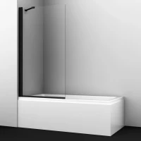 Шторка для ванны 80 см WasserKRAFT Berkel 48P01-80 BLACK Fixed прозрачное