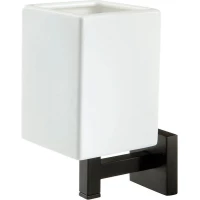 Стакан для зубных щеток Stil Haus Urania U10(23-BI) настенный, черный матовый/белый