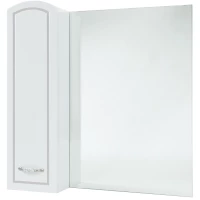 Зеркальный шкаф 78x80 см белый глянец серебряная патина L Bellezza Амелия 4610313002392