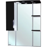 Изображение товара зеркальный шкаф 82,5x100 см черный глянец/белый глянец l bellezza лагуна 4612114002045