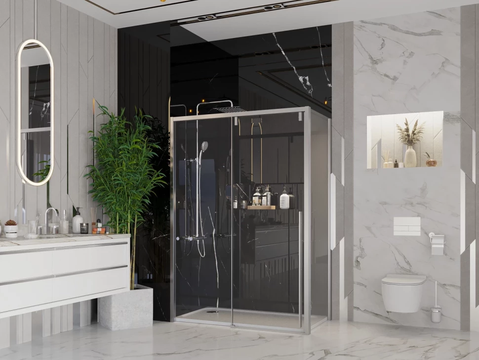 

Душевой уголок 150x80 см Ambassador Intense 110021104IX-80IX прозрачное