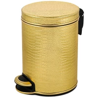 Мусорное ведро 5л, золото Geralis Croco V-KGG-B
