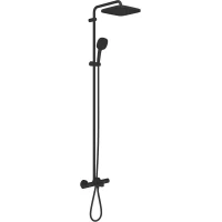 Душевая система Grohe Tempesta System Cube 266912431 250 мм, с термостатом, черный матовый