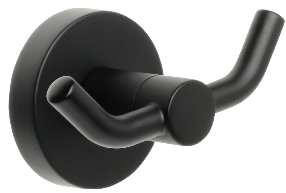 Крючок Fixsen Comfort Black FX-86005A двойной, для ванны, черный матовый