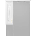 Изображение товара зеркальный шкаф 68,6x100 см белый матовый l misty амбра п-амб0270-0322ял