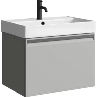 Тумба под раковину Aqwella 5 Stars Pure PUR0165ST 64 см, подвесная, серый туман матовый