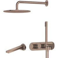 Душевой комплект Feramolli Dante ORSD3S 300 мм, с термостатом, медь матовая