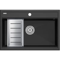 Кухонная мойка Paulmark Stepia PM117551-AN+A375-BS 75x51 см, антрацит