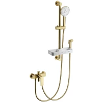 Смеситель для ванны Wonzon & Woghand WW-A31003-BG с душевым гарнитуром, золотой матовый
