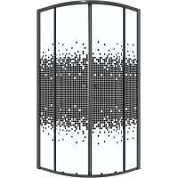 Душевой уголок Niagara NG-1003-14BLACK 77,5x77,5 см, профиль черный матовый, стекло интимато