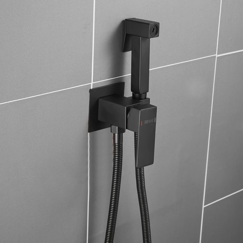 Гигиенический душ Shevanik S127H со смесителем, черный матовый