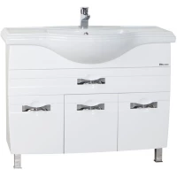 Тумба с раковиной белый глянец 106 см Bellezza Абрис 4639718090018 + 4640021060926