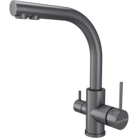 Смеситель для кухни Paulmark Essen Es213011-MG с подключением к фильтру, серый матовый