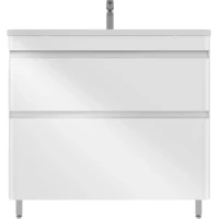Тумба под раковину Style Line Атлантика СС-00002584 90 см, напольная, белый глянец