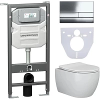 Комплект подвесной унитаз Ceramica Nova Play CN3001 + система инсталляции Ceramica Nova Envision Flat CN1002CH + CN1000