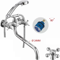 Смеситель для ванны D-Lin D146810-6 универсальный, с душевым гарнитуром, хром 