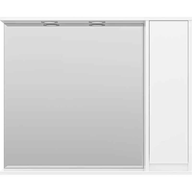 Зеркальный шкаф 87,5x72 см белый глянец R Misty Алиса Э-Али04090-01П