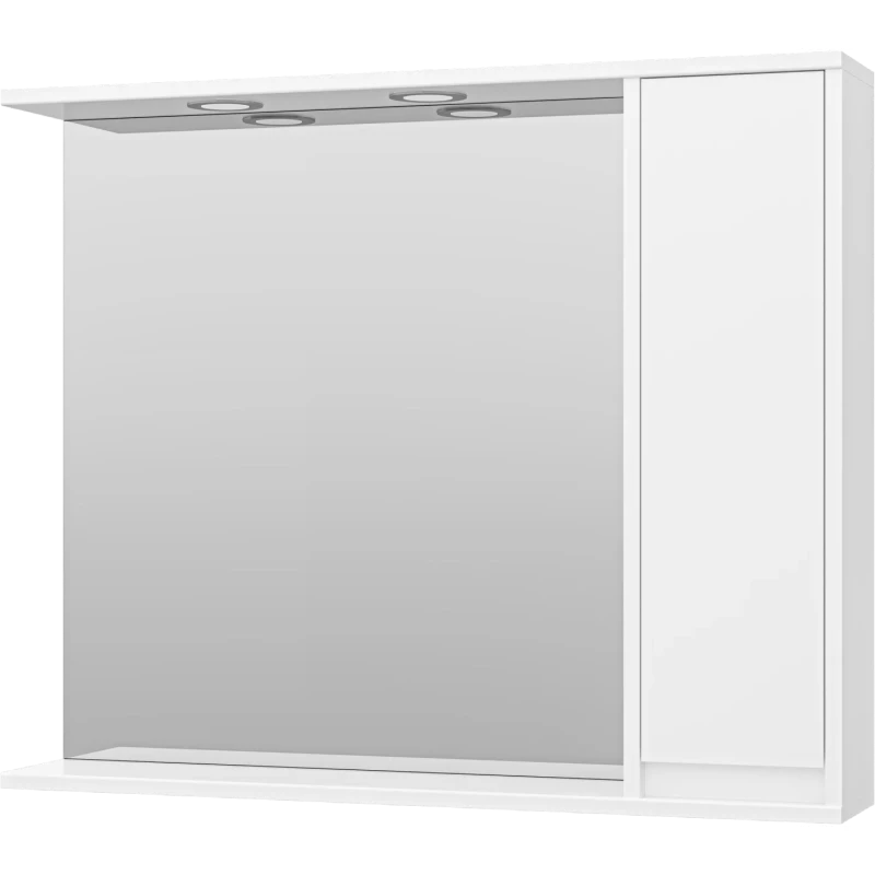 Зеркальный шкаф 87,5x72 см белый глянец R Misty Алиса Э-Али04090-01П