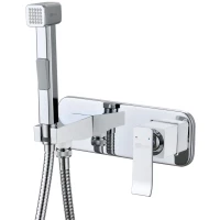 Гигиенический душ Lemark Contest LM5819CW со смесителем, хром/белый