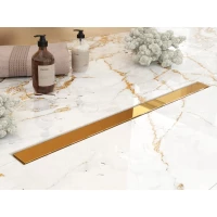 Душевой трап (лоток) Plumberia Selection Modular PSM60OR 60 см, с решеткой, 2 в 1 под плитку, золотой