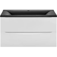 Тумба с раковиной белый глянец 90 см Vincea Mia VMC-2MA900GW + VCB-3M900B