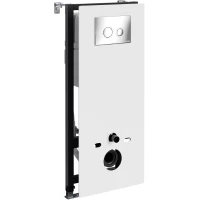 Инсталляция для унитаза WasserKRAFT Abens 20 20TLT.010.ME.WH.CH01 с кнопкой смыва, хром