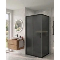 Душевой уголок MaybahGlass MGY-2689-6 190x90 см, профиль черный матовый, стекло графитовое матовое