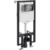 Инсталляция для унитаза WasserKRAFT Vils 56 56TLT.010.ME.PB01 с кнопкой смыва, черный глянец/хром/черный глянец