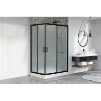 Душевой уголок с поддоном Royal Bath RB8120HP-C-BL-R 120x80 см R, профиль черный матовый, стекло матовое