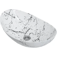 Раковина-чаша Stella Polar Орион SP-00001054 57,8x38 см, накладная, белый мрамор
