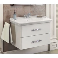 Тумба с раковиной белый глянец 80 см Comforty Неаполь 00004147564