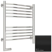 Полотенцесушитель электрический 600x500 черный матовый МЭМ левый Сунержа Флюид 2.0 31-5220-6050