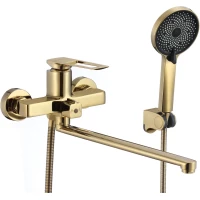 Смеситель для ванны Savol S-009024B универсальный, с душевым гарнитуром, золотой