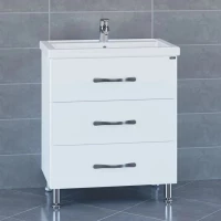 Тумба с раковиной белый глянец 71 см Санта Виктория 700124N + FOCTEP70