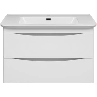 Тумба под раковину Misty Мираж П-Мир-01080-011П2Я 75 см, подвесная, белый глянец