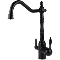 Смеситель для кухни Viko V-5324 с подключением к фильтру, черный мрамор