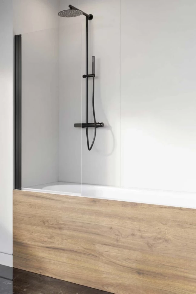 

Шторка для ванны Radaway Nes 8 Black PNJ I 60 Left 10061060-54-01L прозрачное