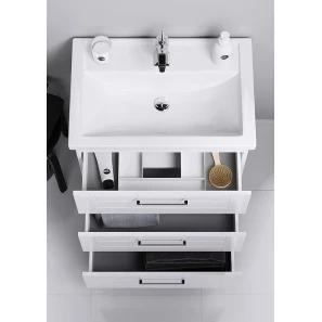Изображение товара комплект мебели белый глянец 70,5 см aqwella manchester man01073 + 4620008197746 + sm0207