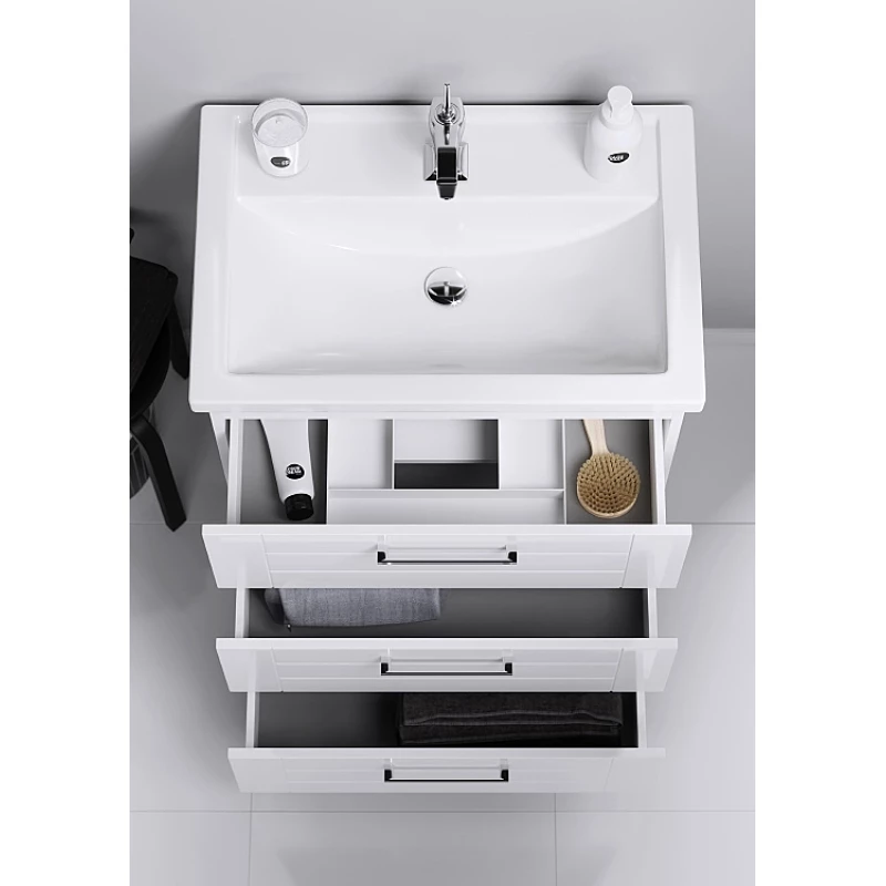 Комплект мебели белый глянец 70,5 см Aqwella Manchester MAN01073 + 4620008197746 + SM0207