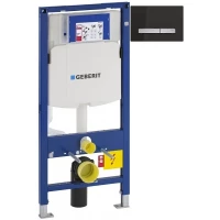 Инсталляция для унитаза Geberit Duofix Sigma 50 111.300.00.5 + 111.815.00.1 + 115.788.DW.2 с кнопкой смыва, черный/нержавеющая сталь