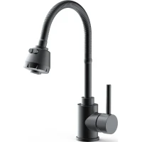 Смеситель для кухни Frap F40993-6 с гибким изливом, черный матовый