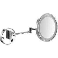 Зеркало косметическое Nofer 08006.B с 3x увеличением, настенное, с подсветкой, выключателем, хром