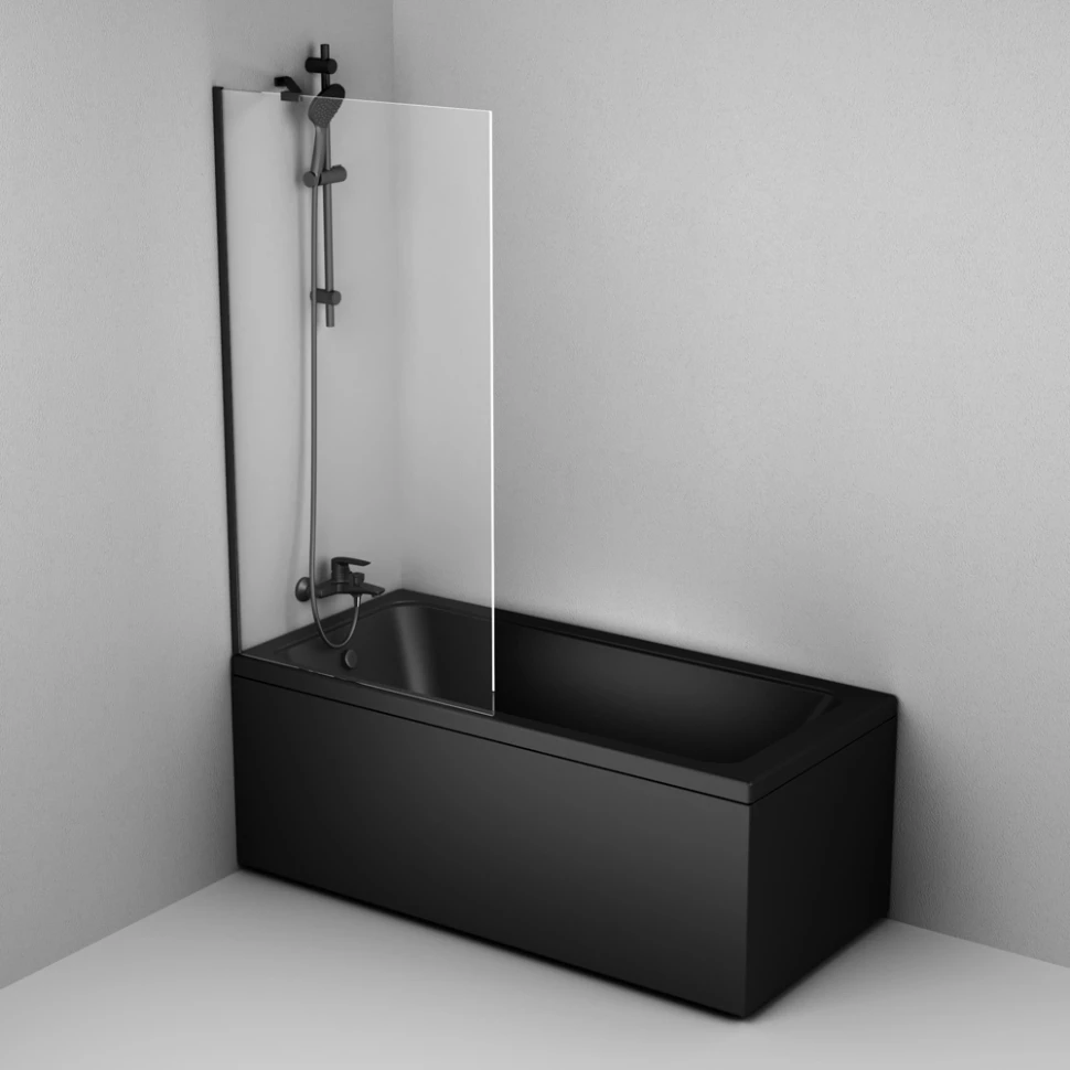 Шторка для ванны 80 см Am.Pm Gem W90BS-080-140BT прозрачное душевая шторка на ванну veconi palau pl 73bl 900х1500 мм прозрачное стекло 4 мм