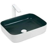 Раковина-чаша WeltWasser Elbach M2195 WG 10000005602 50x39 см, накладная, белый матовый/зеленый матовый