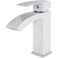 Смеситель для раковины Hansberge Cubito H1077W хром/белый