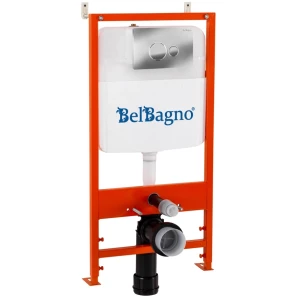 Изображение товара инсталляция для унитаза belbagno bb026 + bb081cr с кнопкой смыва, хром