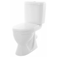 Унитаз-компакт Sanita Стандарт эконом WC.CC/Standart/1-P/WHT.G/S1 косой выпуск, с сиденьем полипропилен, белый