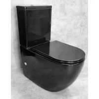 Унитаз-компакт CeramaLux NS-2176-18 с сиденьем микролифт, черный глянец