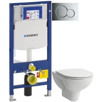 Комплект подвесной унитаз Laufen Pro 8.2095.0.000.000.1 + 8.9896.6.000.000.1 + система инсталляции Geberit 111.300.00.5 + 115.770.21.5 + 111.815.00.1